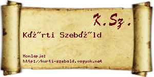 Kürti Szebáld névjegykártya